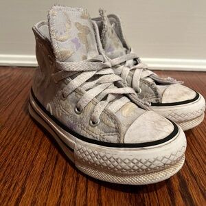 Converse high top toddler girls size 11 sneakers butterflies